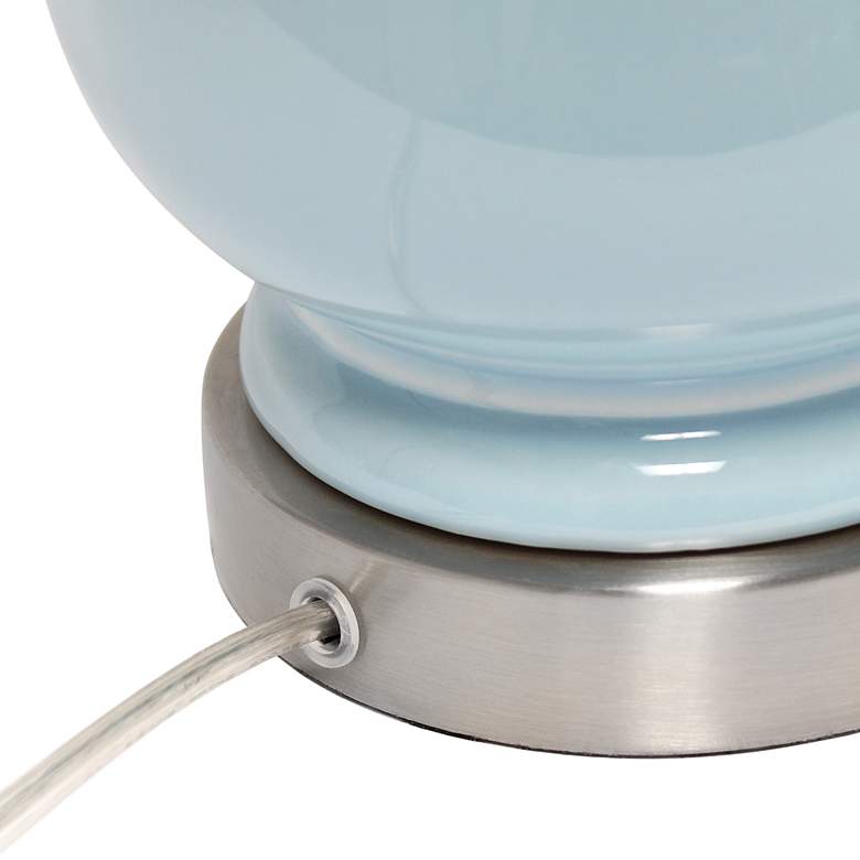 Image 7 Lalia Home 21 1/4 inch Modern Light Blue Ceramic Dual Orb Table Lamp more views