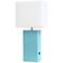 Lalia Home 21" Aqua Blue Leather Coastal Accent Table Lamp with USB