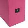 5_Lalia Home 21" Lexington Hot Pink Leather USB Accent Table Lamp more views
