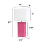 Lalia Home 21" Lexington Hot Pink Leather USB Accent Table Lamp