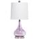 Lalia Home 23.25" Rippled Colored Glass Bedside Table Lamp, Purple