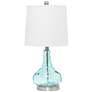 Lalia Home 23 1/4" Modern Clear Blue Rippled Glass Table Lamp
