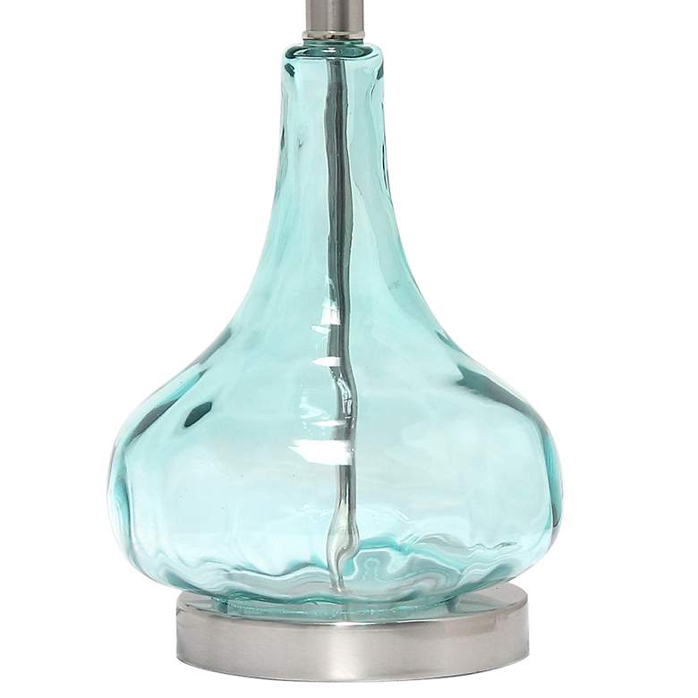 Image 5 Lalia Home 23 1/4 inch Modern Clear Blue Rippled Glass Table Lamp more views