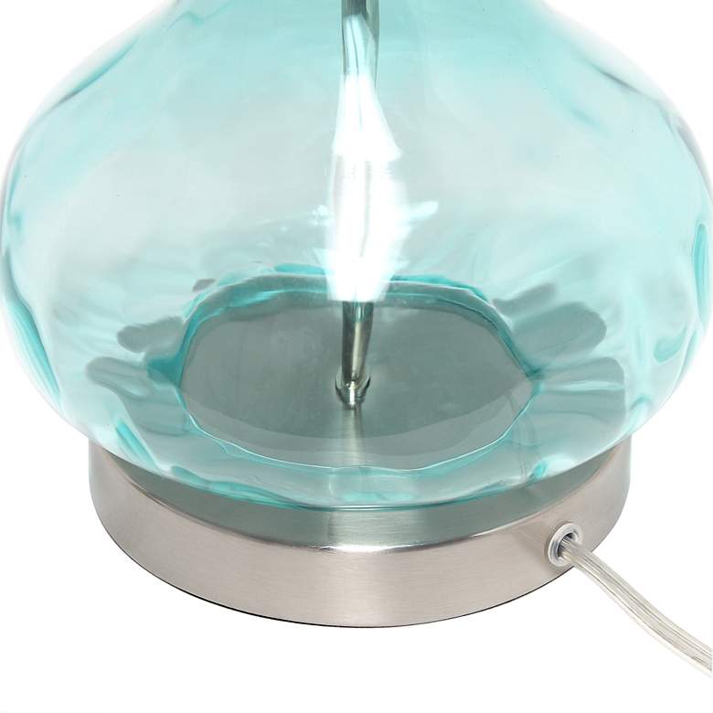 Image 6 Lalia Home 23 1/4 inch Modern Clear Blue Rippled Glass Table Lamp more views