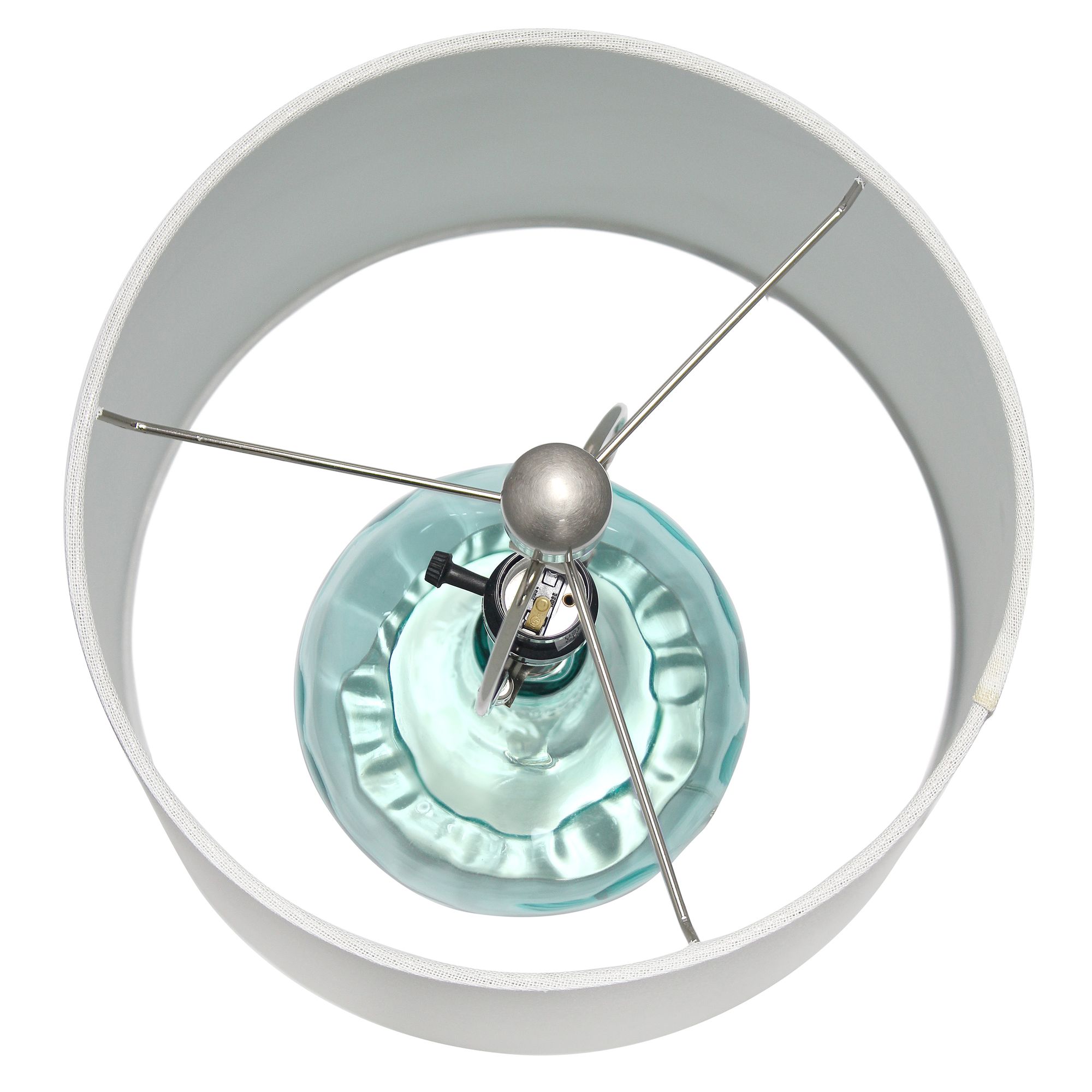 Lalia Home 23 1/4" Modern Clear Blue Rippled Glass Table Lamp