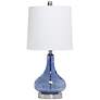 2_Lalia Home 23 1/4" Modern Rippled Glass Dark Blue Table Lamp