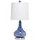 Lalia Home 23 1/4" Modern Rippled Glass Dark Blue Table Lamp