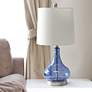 1_Lalia Home 23 1/4" Modern Rippled Glass Dark Blue Table Lamp