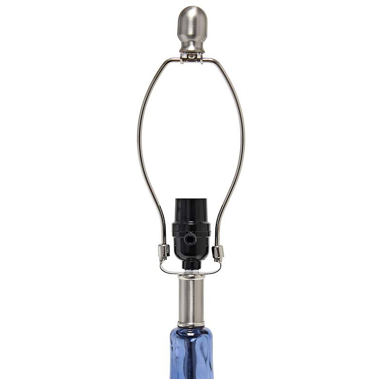 Image 5 Lalia Home 23 1/4" Modern Rippled Glass Dark Blue Table Lamp more views