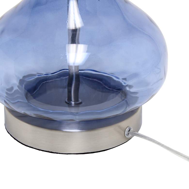 Image 7 Lalia Home 23 1/4" Modern Rippled Glass Dark Blue Table Lamp more views