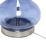 7_Lalia Home 23 1/4" Modern Rippled Glass Dark Blue Table Lamp more views