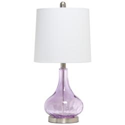 Lalia Home 23 1/4&quot; Modern Rippled Purple Glass Table Lamp