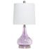 Lalia Home 23 1/4" Modern Rippled Purple Glass Table Lamp
