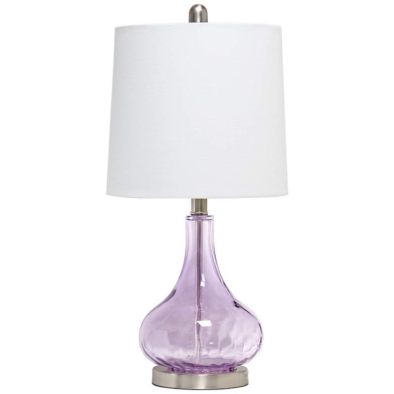Image 2 Lalia Home 23 1/4" Modern Rippled Purple Glass Table Lamp