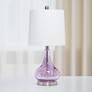 1_Lalia Home 23 1/4" Modern Rippled Purple Glass Table Lamp