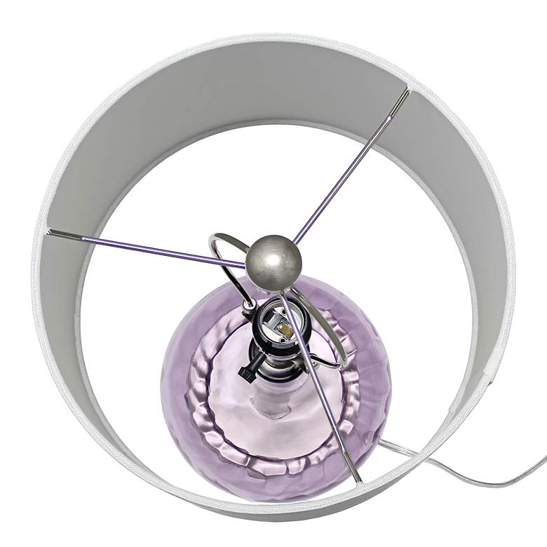 Image 4 Lalia Home 23 1/4" Modern Rippled Purple Glass Table Lamp more views