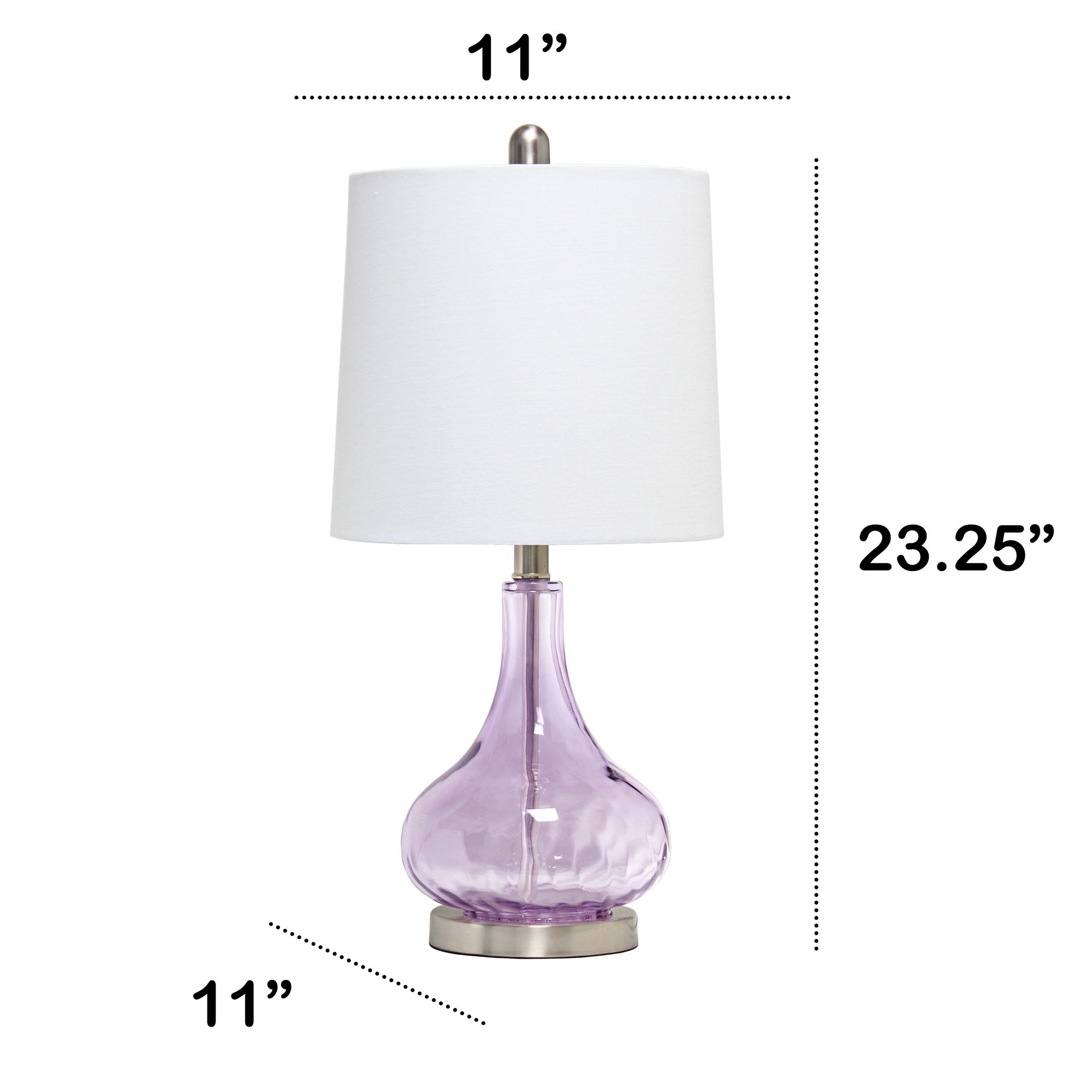 Lalia Home 23 1/4" Modern Rippled Purple Glass Table Lamp