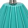 Lalia Home 23 1/4" Teal Blue Pleated Glass Accent Table Lamp