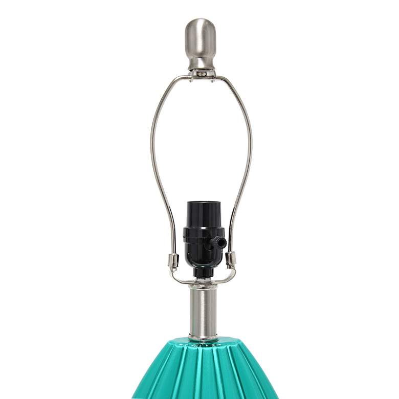 Image 7 Lalia Home 23 1/4" Teal Blue Pleated Glass Accent Table Lamp more views