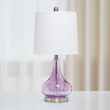 Lalia Home 23 1/4" Modern Rippled Purple Glass Table Lamp