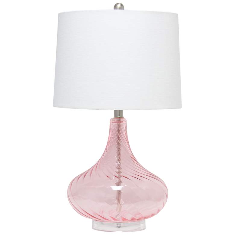 Image 1 Lalia Home 24 inch Classix Contemporary Wavy Colored Glass Table Lamp, Pin