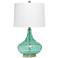 Lalia Home 24" Classix Dimpled Colored Glass Table Lamp, Seafoam Green