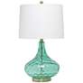 Lalia Home 24" Classix Dimpled Colored Glass Table Lamp, Seafoam Green