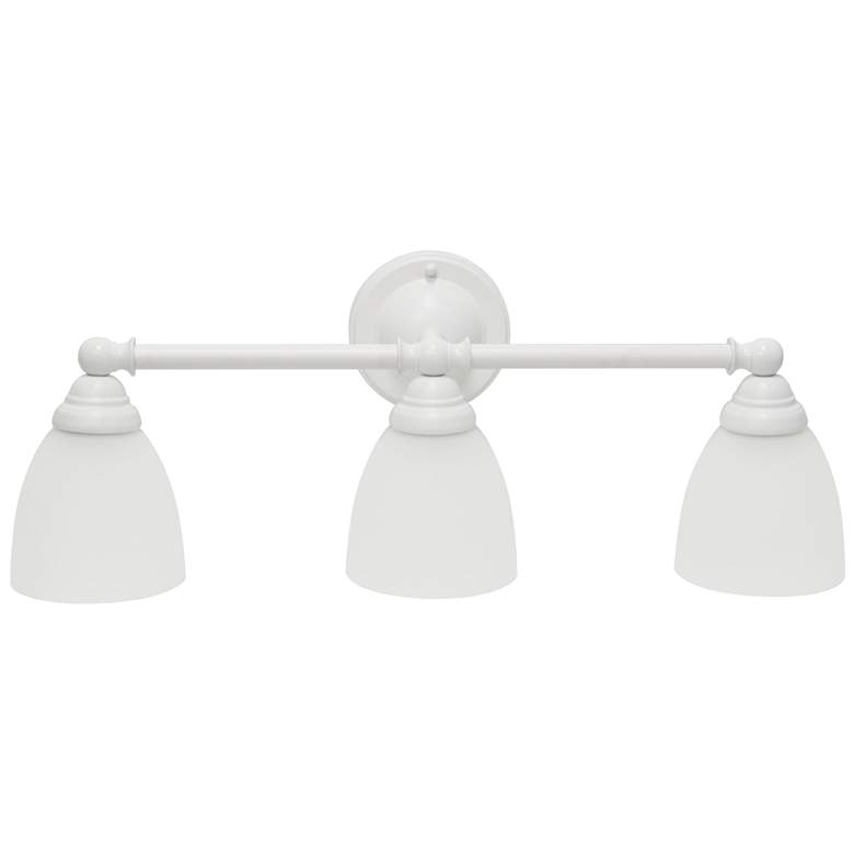 Image 1 Lalia Home 25" Wide 3-Light White Finish Metal Vanity Bath Fixture