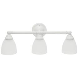 Lalia Home 25" Wide 3-Light White Finish Metal Vanity Bath Fixture