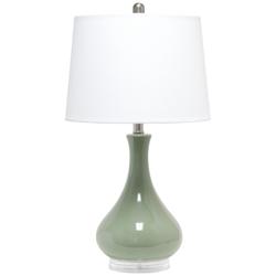 Lalia Home 26.25&quot; Classix Modern Ceramic Droplet Table Lamp, Sage Gree