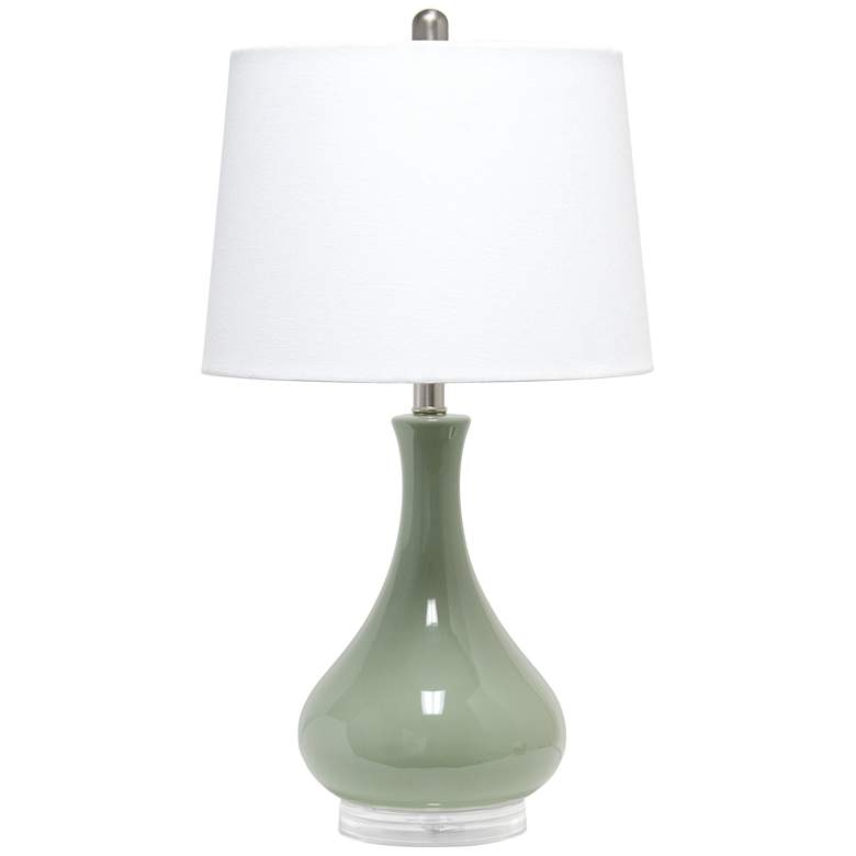 Image 1 Lalia Home 26.25" Classix Modern Ceramic Droplet Table Lamp, Sage Gree