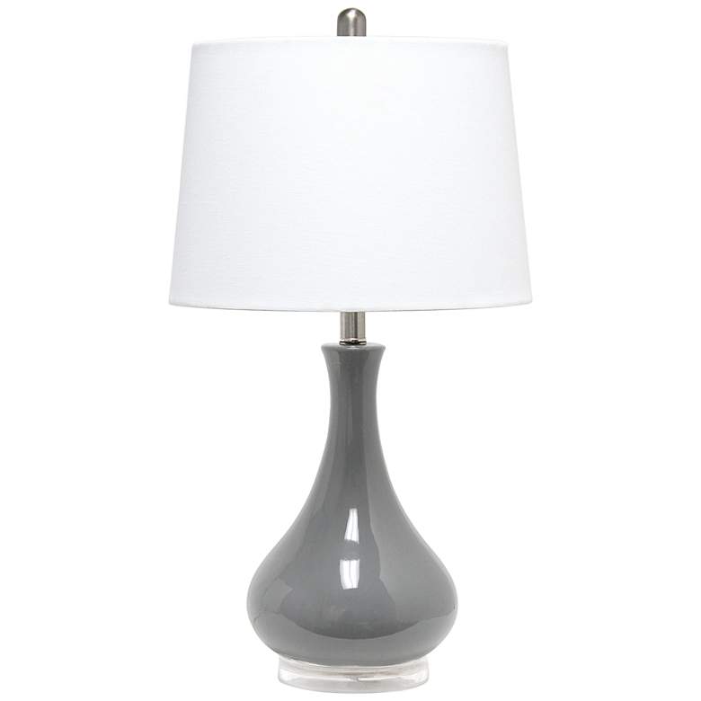 Image 2 Lalia Home 26 1/4" Gray Ceramic Droplet Table Lamp