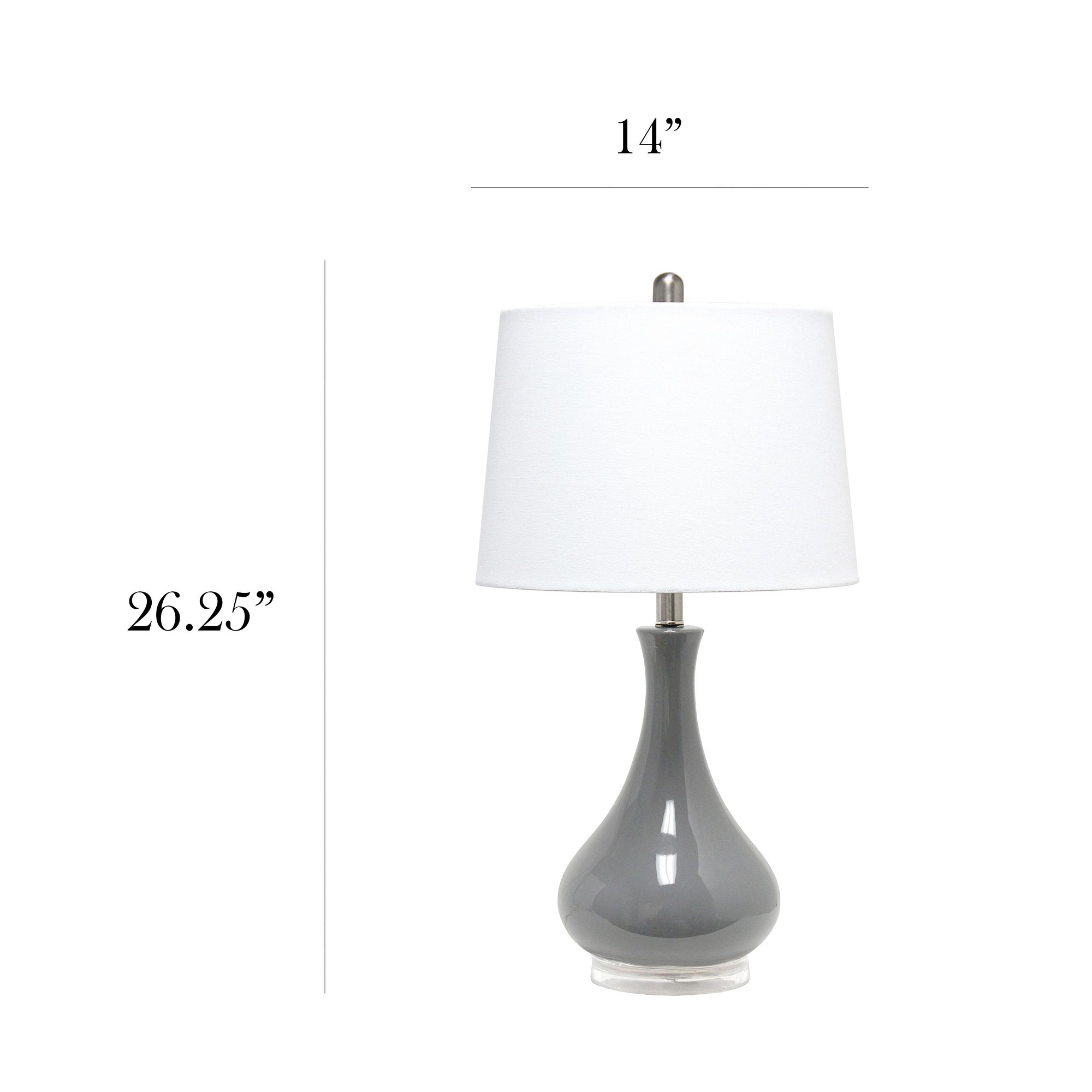 Lalia Home 26 1/4" Gray Ceramic Droplet Table Lamp