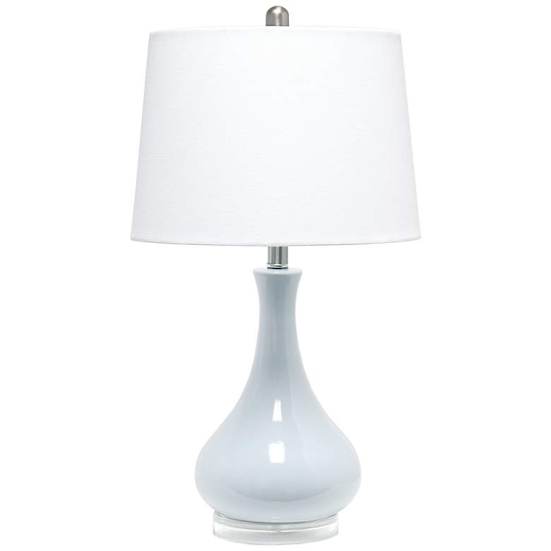 Image 2 Lalia Home 26 1/4 inch Light Blue Ceramic Droplet Table Lamp