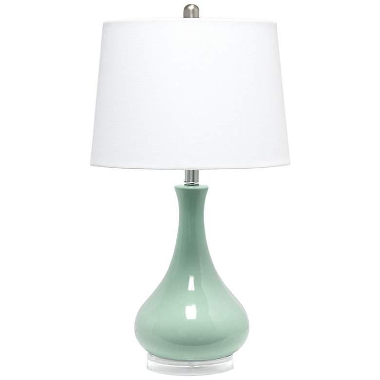 Image 2 Lalia Home 26 1/4 inch Modern Droplet Aqua Blue Ceramic Table Lamp