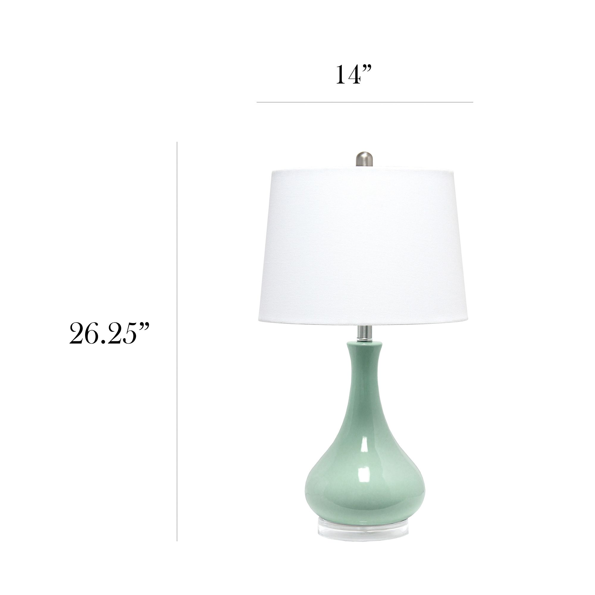 Lalia Home 26 1/4" Modern Droplet Aqua Blue Ceramic Table Lamp