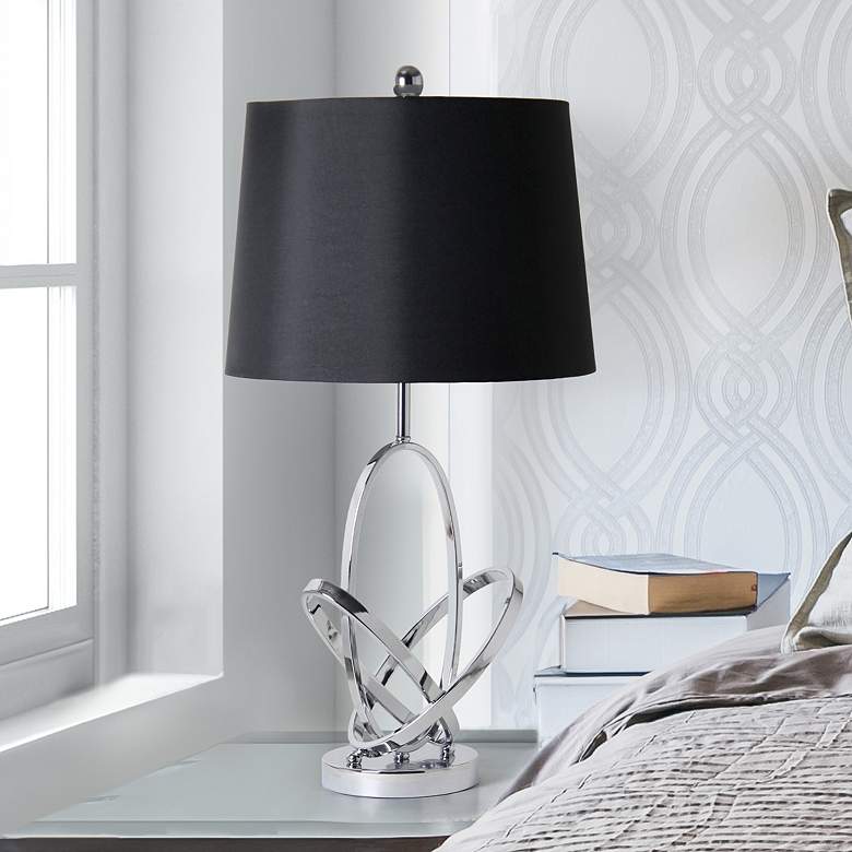 Image 1 Lalia Home 27.25" Glossy State-of-the-Art Entwined Table Lamp, Chrome