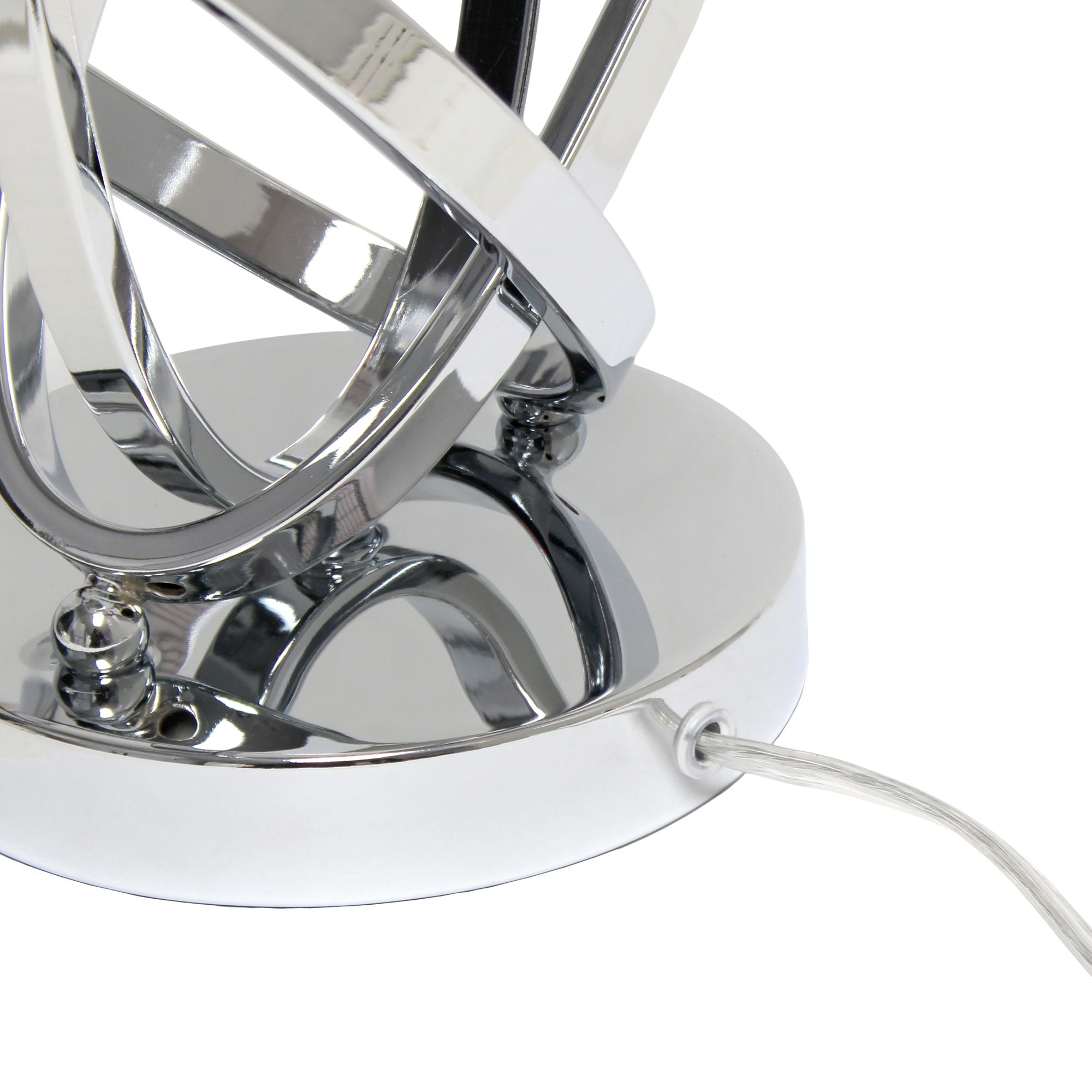 Lalia Home 27.25" Glossy State-of-the-Art Entwined Table Lamp, Chrome