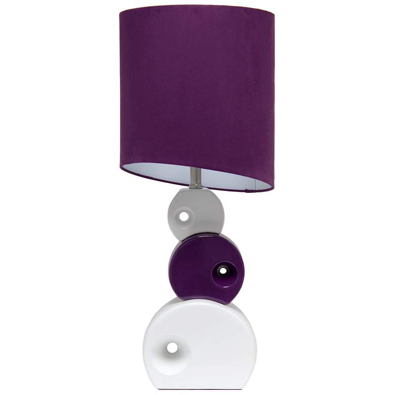 Image 1 Lalia Home 28.5" Stacked Circle Table Lamp with Angled Drum Shade, Pur