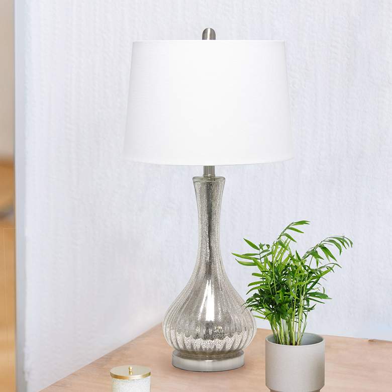 Image 1 Lalia Home 29" Speckled Mercury Glass Teardrop Table Lamp