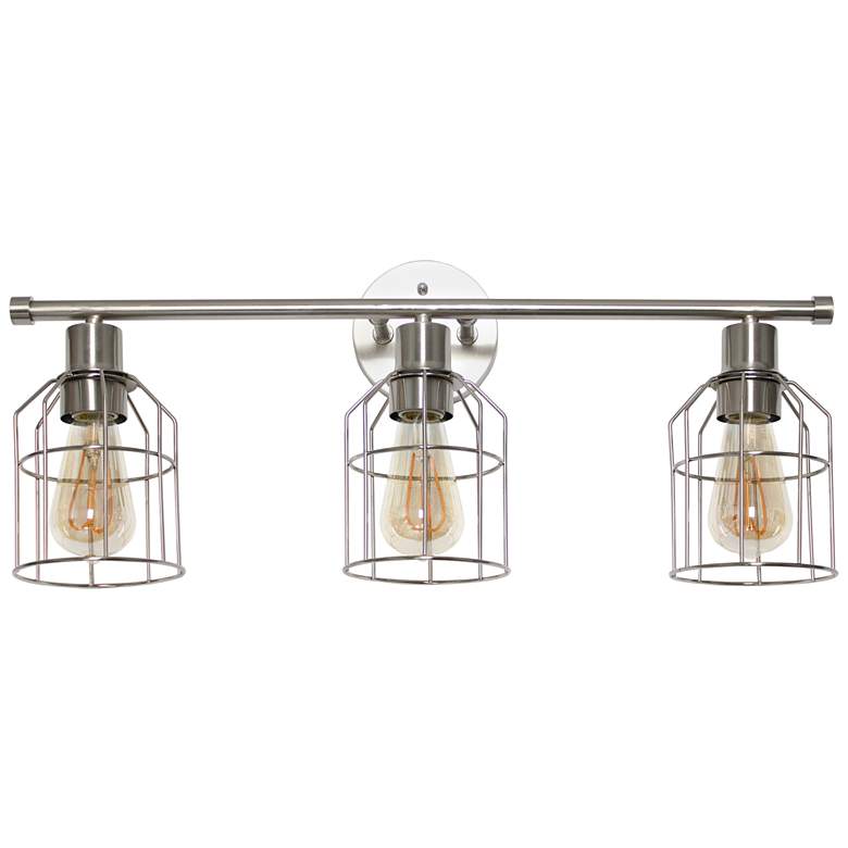 Image 1 Lalia Home 3 Light Industrial Wired Vanity Light - Brushed Nickel