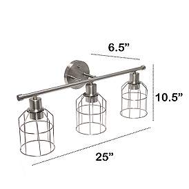 Image5 of Lalia Home 3 Light Industrial Wired Vanity Light - Brushed Nickel more views