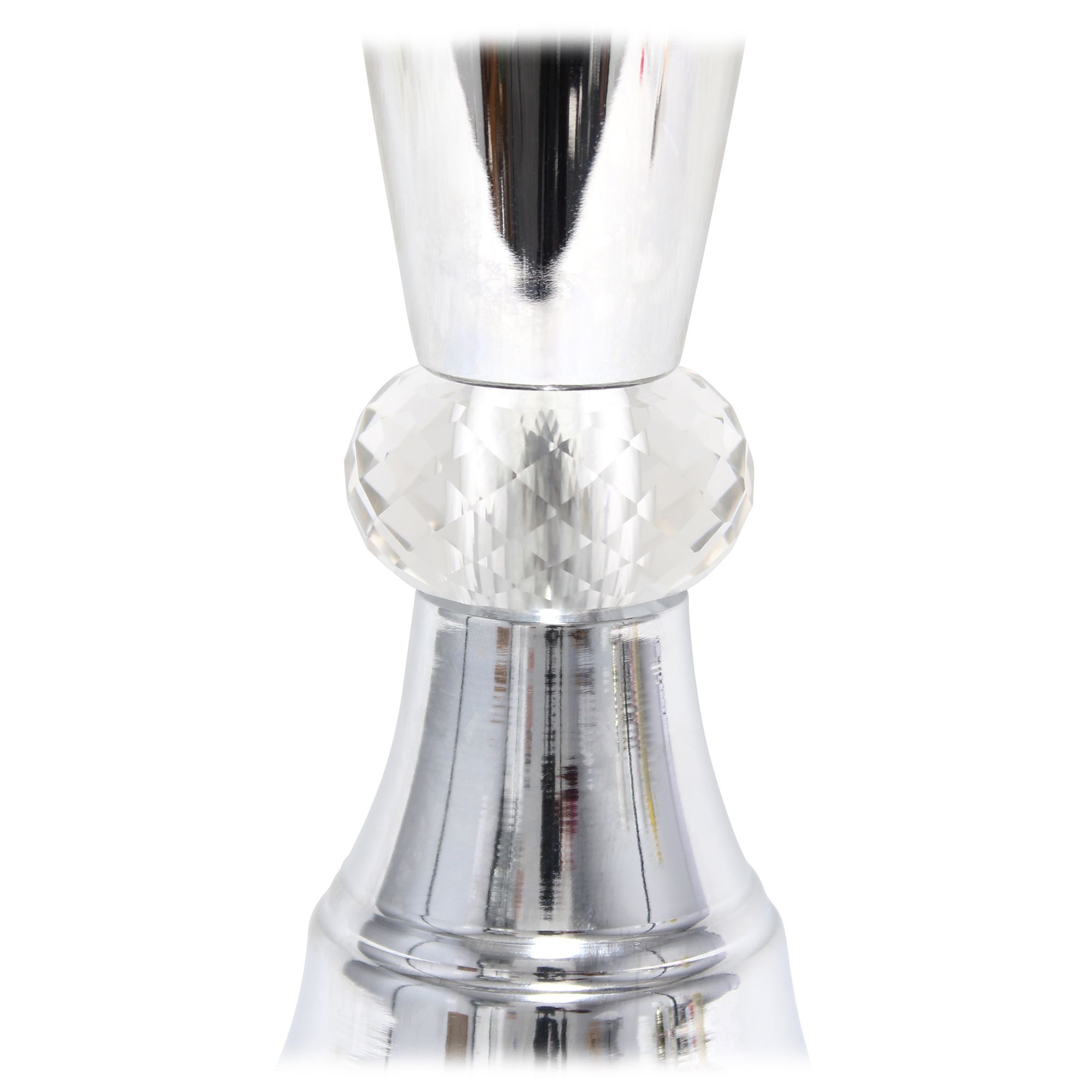 Lalia Home 31" Chrome Cascading Crystal Table Lamp, Black Shade