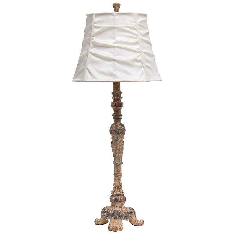 Image 1 Lalia Home 31 inch Vintage Table Lamp with Ruffled Cream Shade, Antique Co