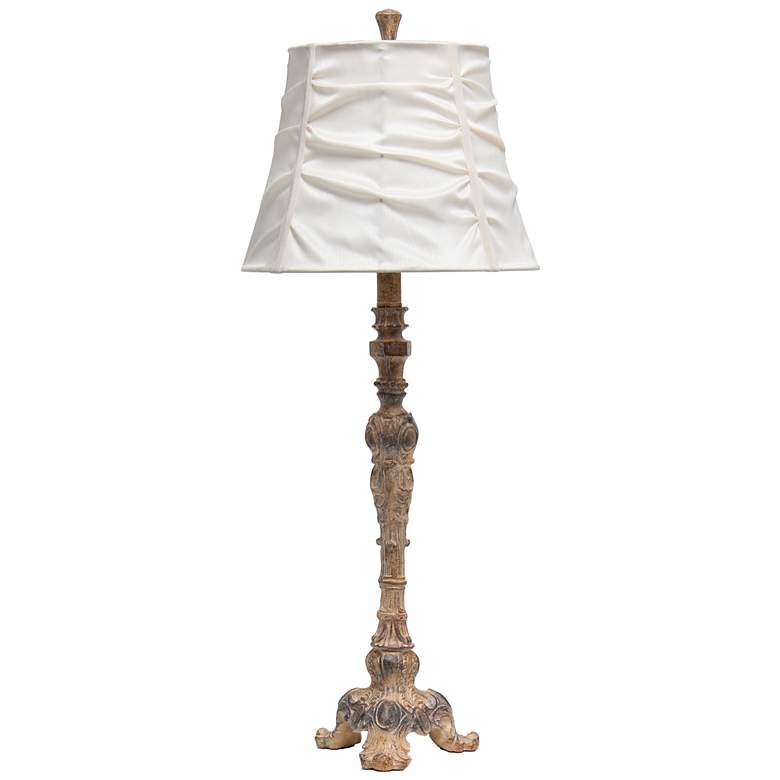 Image 1 Lalia Home 31" Vintage Table Lamp with Ruffled Cream Shade, Antique Co