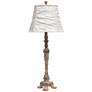 Lalia Home 31" Vintage Table Lamp with Ruffled Cream Shade, Antique Co