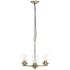 Lalia Home 3Lt 15in Glass and Metal Pendant Chandelier, Antique Brass