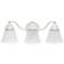 Lalia Home 3Lt Curved Metal and White Glass Vanity, White