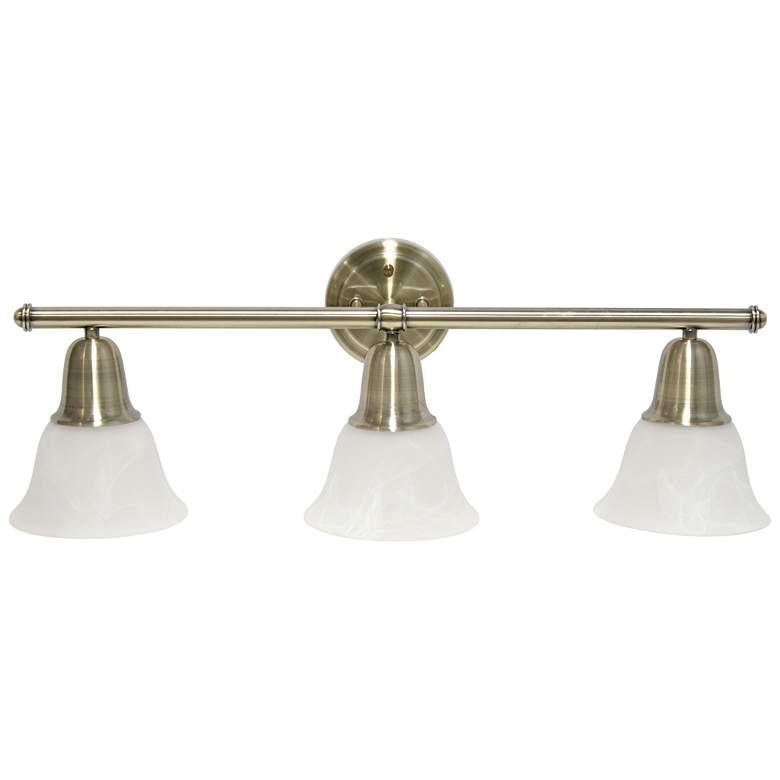 Image 1 Lalia Home 3Lt Metal and Alabaster White Glass Vanity, Antique Brass