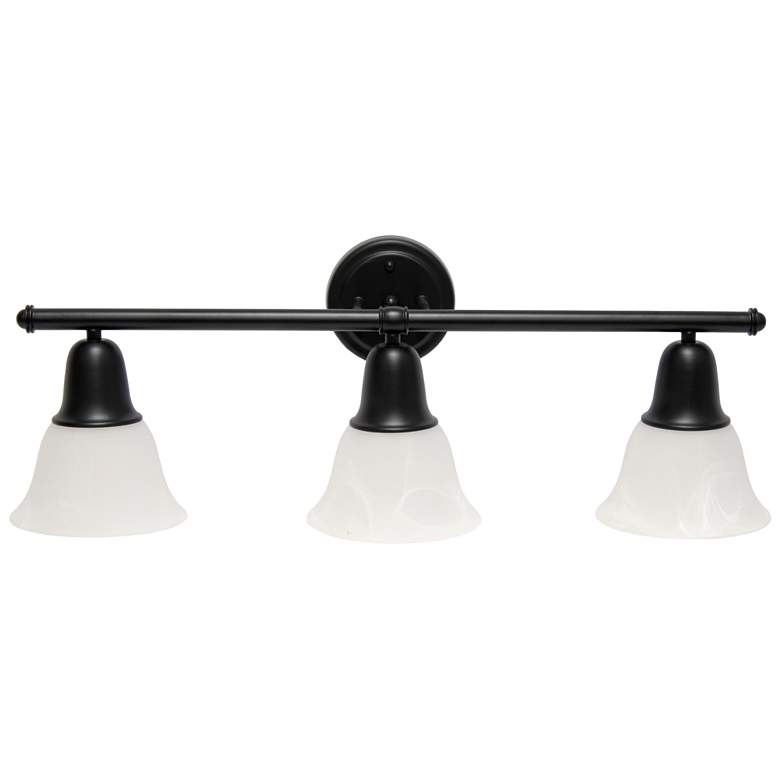 Image 1 Lalia Home 3Lt Metal and Alabaster White Glass Vanity, Black